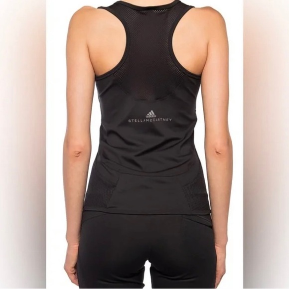 Adidas x Stella McCartney racer-back tank with mesh inserts on sides black L - Picture 4 of 15